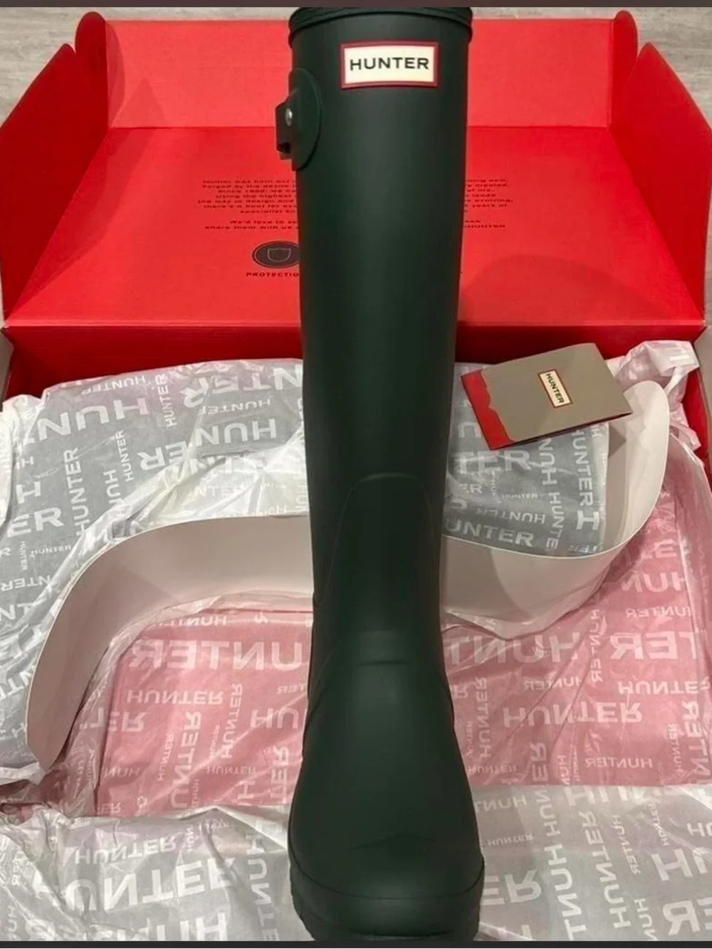 Hunter Matte Forest Green Tall Waterproof Rain Boot